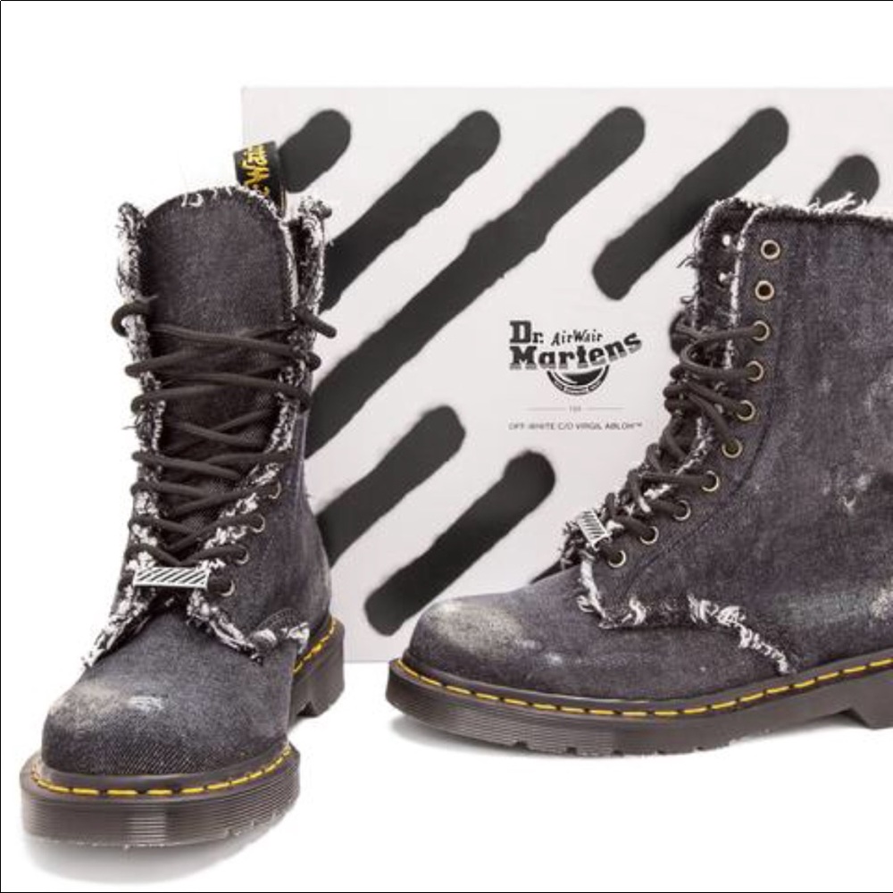 Off White x Dr. Martens Limited Denim boots